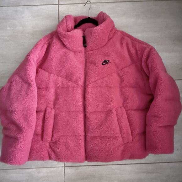 New Nike Therma-Fit Series Down Fill Fluffy Jacket Pink Size 2X DM9260-622 - Picture 2 of 7